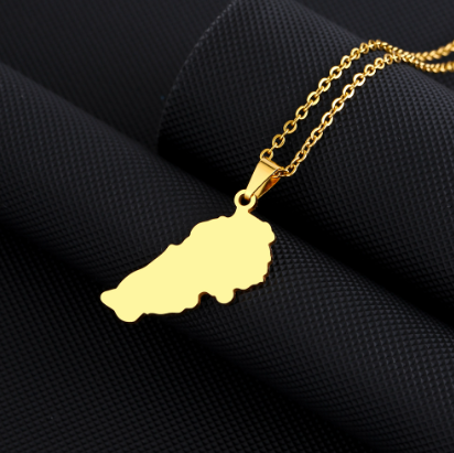 Lebanon Solid Map Necklace