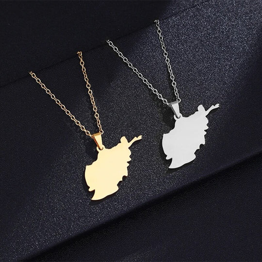 Afghanistan Solid Map Necklace