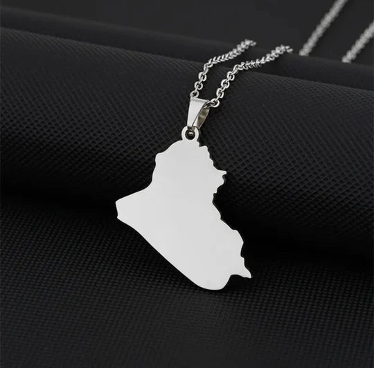 Iraq Solid Map Necklacee