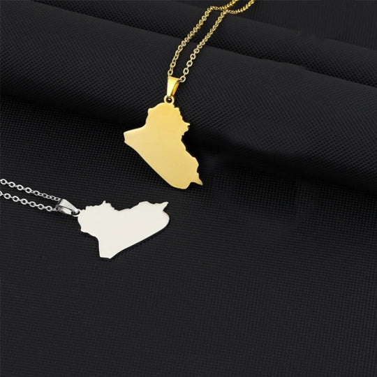 Iraq Solid Map Necklacee